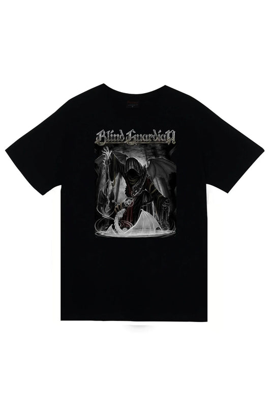 Blind Guardian Müzik, Metal Grubu Baskılı Unisex %100 Pamuk Siyah T-shirt