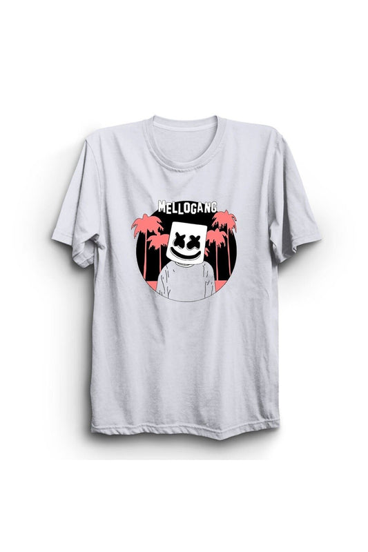 Hellogang Baskılı Unisex %100 Pamuk Beyaz T-shirt
