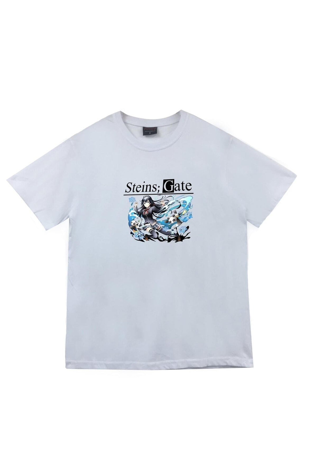 Steins Gate Anime baskılı beyaz tişört