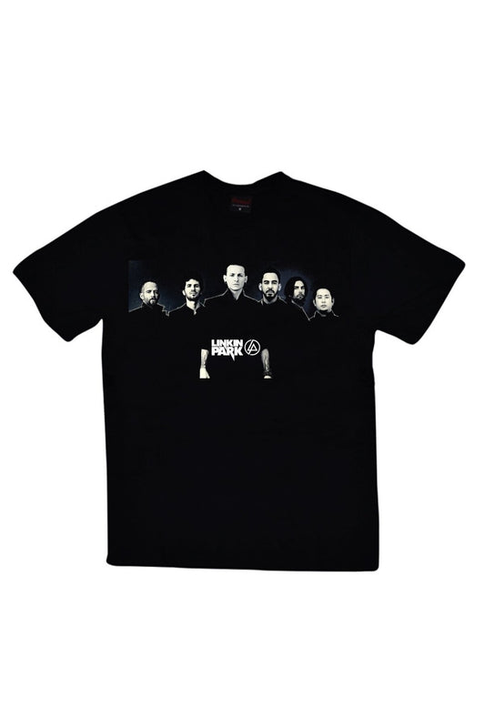 Linkin Park Baskılı Unisex %100 Pamuk Siyah T-shirt