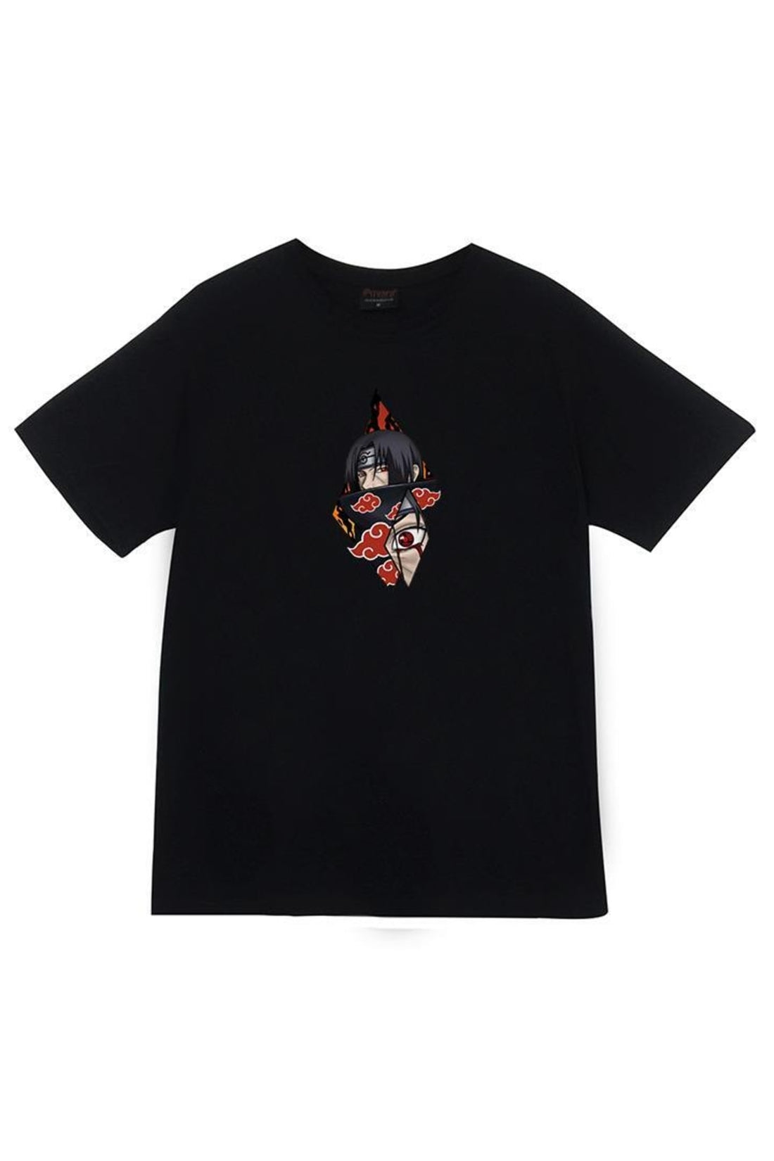 Itachi Uchika Anime baskılı siyah tişört