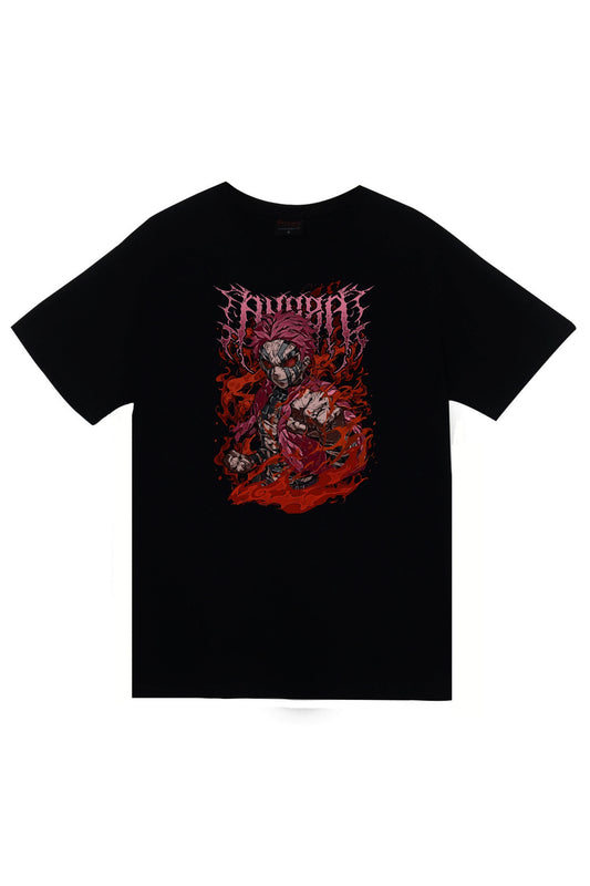 Demon Slayer Anime Baskılı Unisex %100 Pamuk Siyah T-shirt