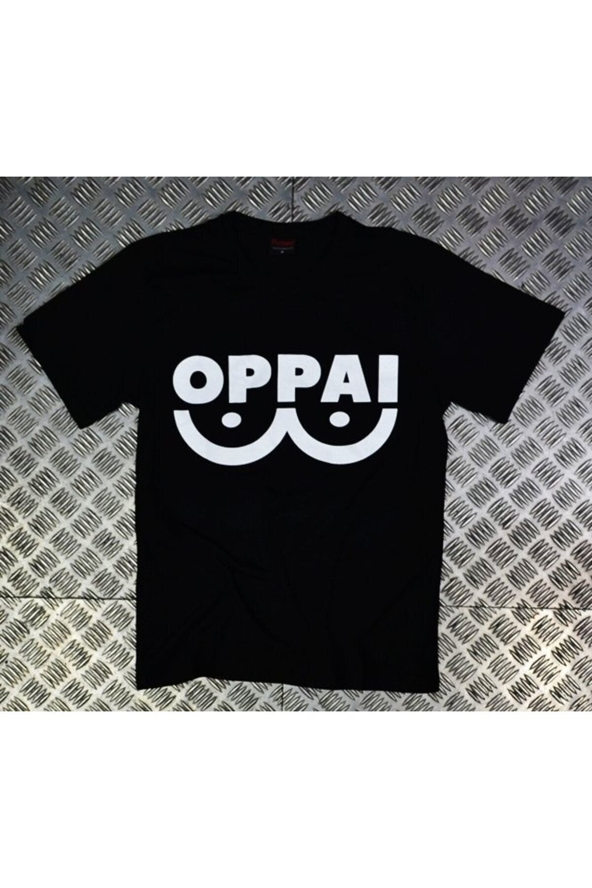 Unisex Siyah Oppaı Baskılı T-shirt