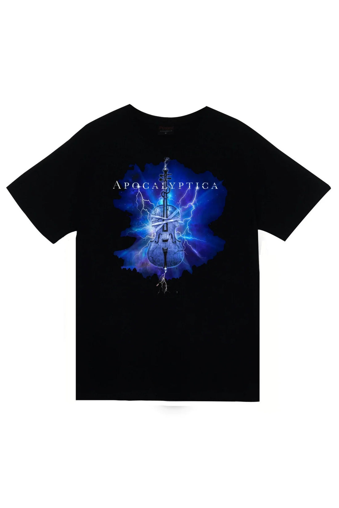 Apocalyptica Müzik, Metal Grubu Mavi ışık efektli çello baskılı siyah tişört