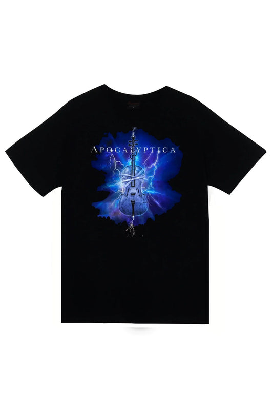 Apocalyptica Müzik, Metal Grubu Baskılı Unisex %100 Pamuk Siyah T-shirt