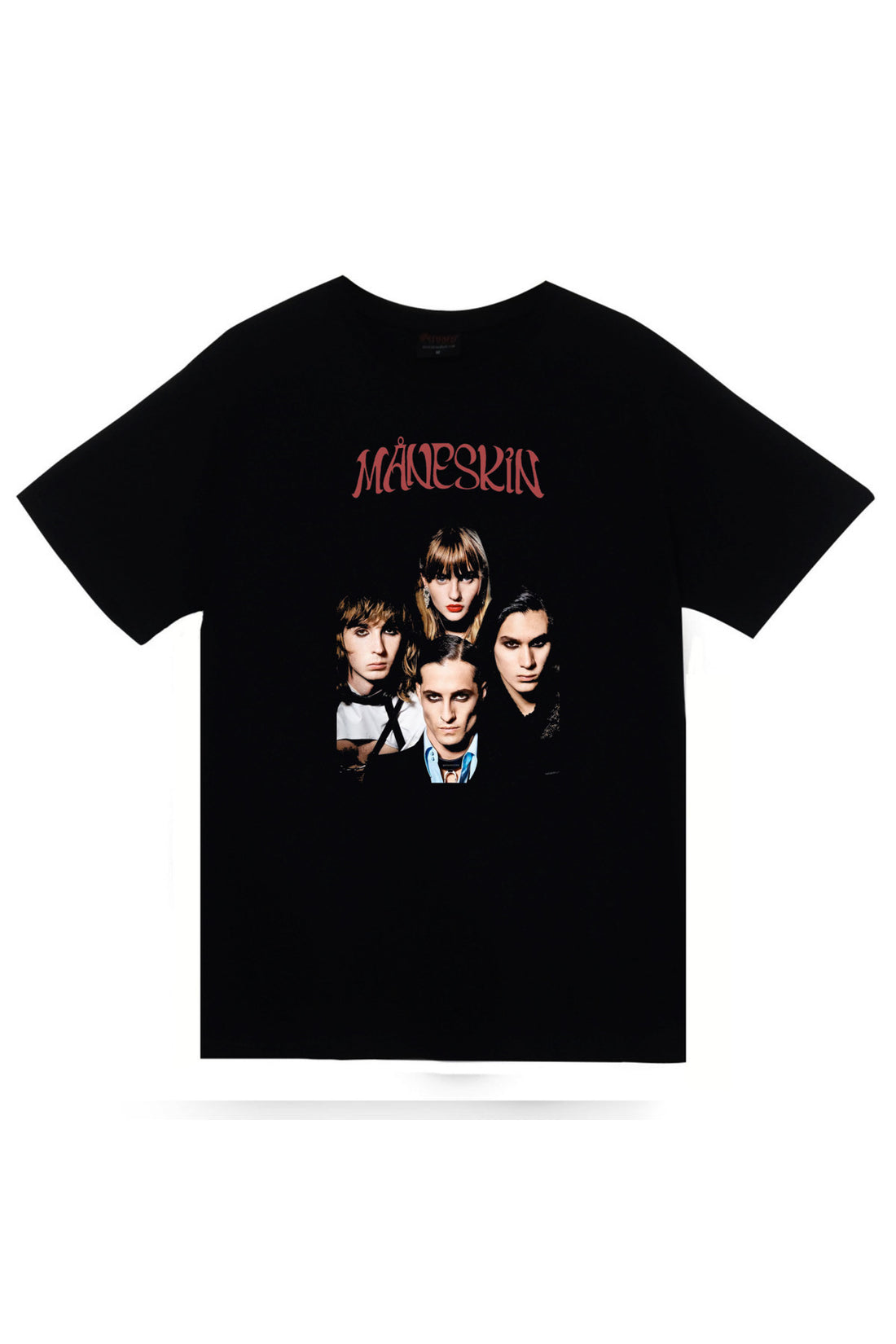 Maneskin baskılı siyah tişört