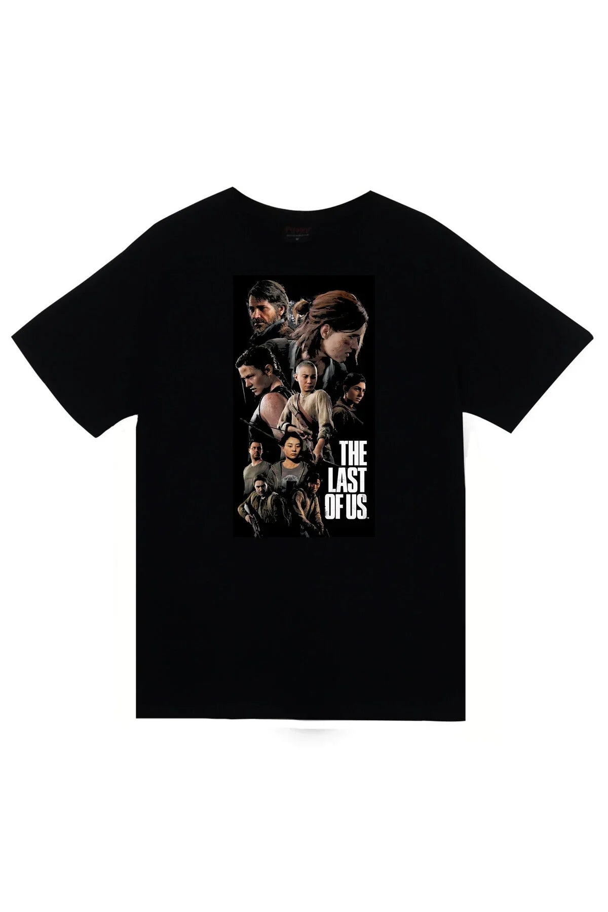 The Last of Us – Ellie & Joel Baskılı Unisex %100 Pamuk Siyah T-shirt