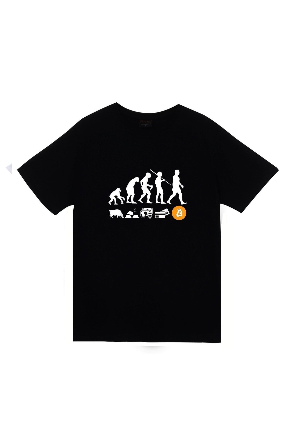 Human Evolution Insan Evrimi Money Evolution Bitcoin Baskılı Oversize Tshirt