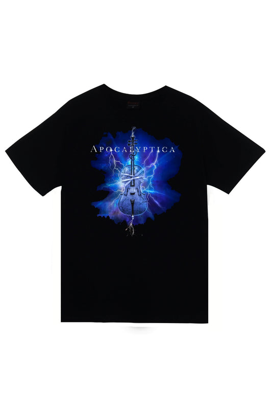 Apocalyptica Müzik, Metal Grubu Baskılı Unisex %100 Pamuk Siyah T-shirt