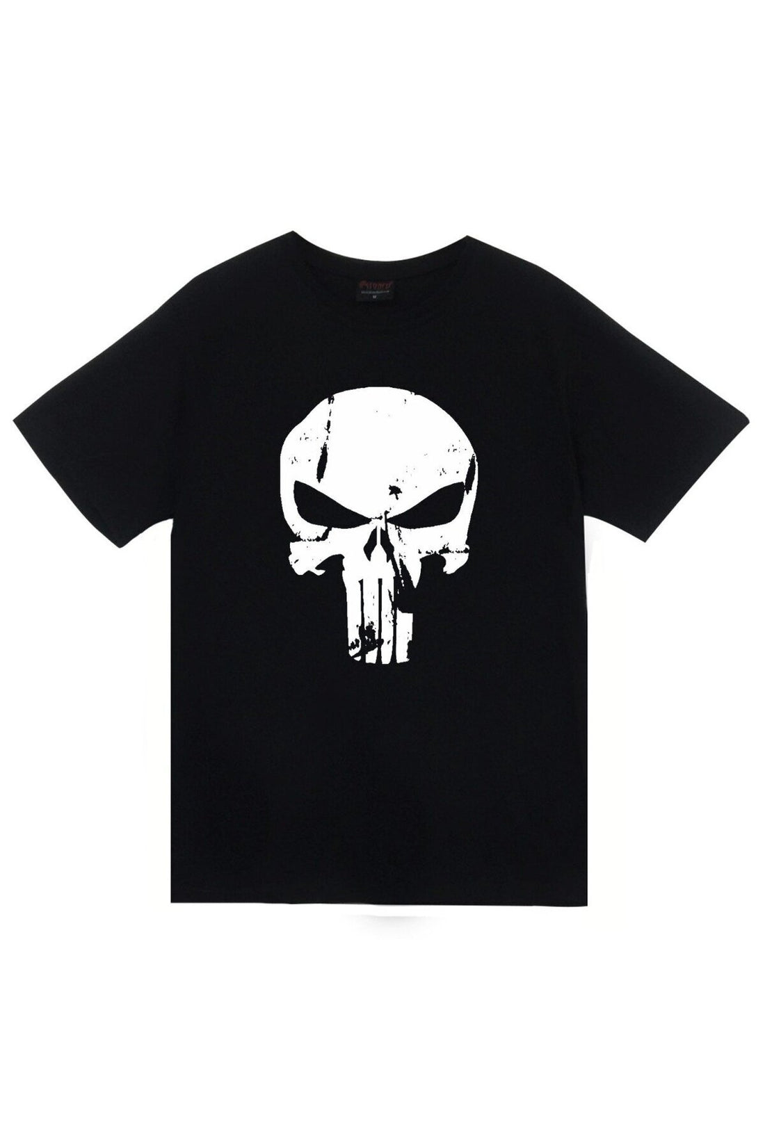 Punisher Kuru Kafa baskılı siyah tişört