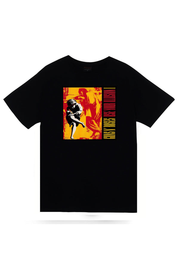 Guns N Roses baskılı siyah tişört