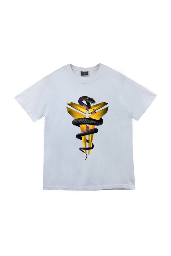 Kobe Bryant - Basketbol Baskılı Unisex %100 Pamuk Tişört – Beyaz