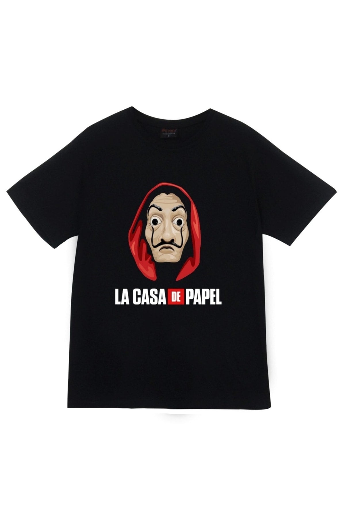 La Casa De Papel Dizi Baskılı Unisex %100 Pamuk Siyah T-shirt