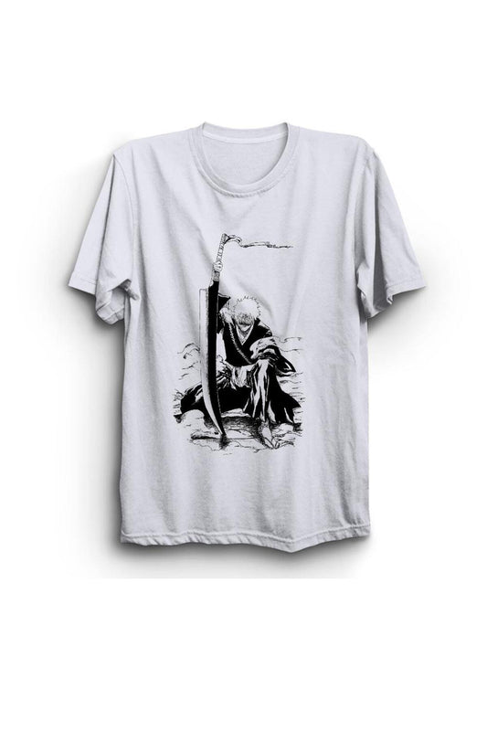 Bleach Anime Baskılı Unisex %100 Pamuk Beyaz T-shirt