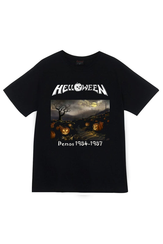 Helloween Baskılı Unisex %100 Pamuk Siyah T-shirt