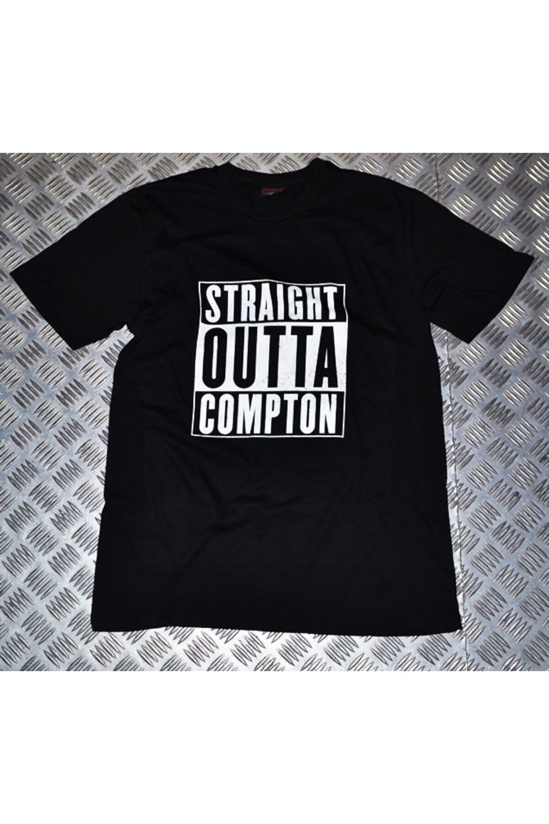 Straıght Outta Compton Straight baskılı siyah tişört