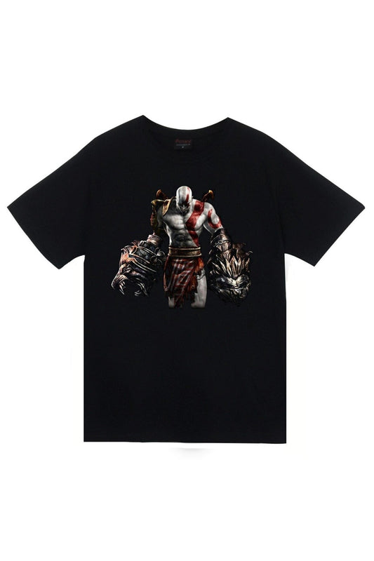 God Of War Kratos Baskılı Unisex Siyah %100 Pamuk T-shirt