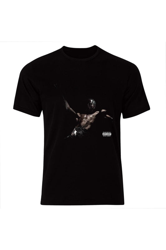 Utopia Travis Scott Baskılı Unisex %100 Pamuk Siyah T-shirt