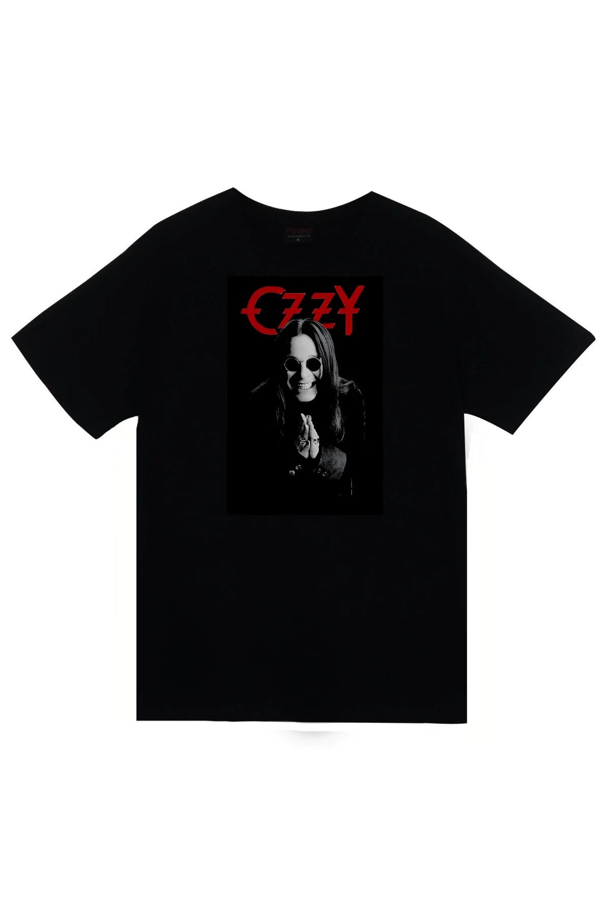 Ozzy Osbourne Baskılı Unisex %100 Pamuk Siyah T-shirt