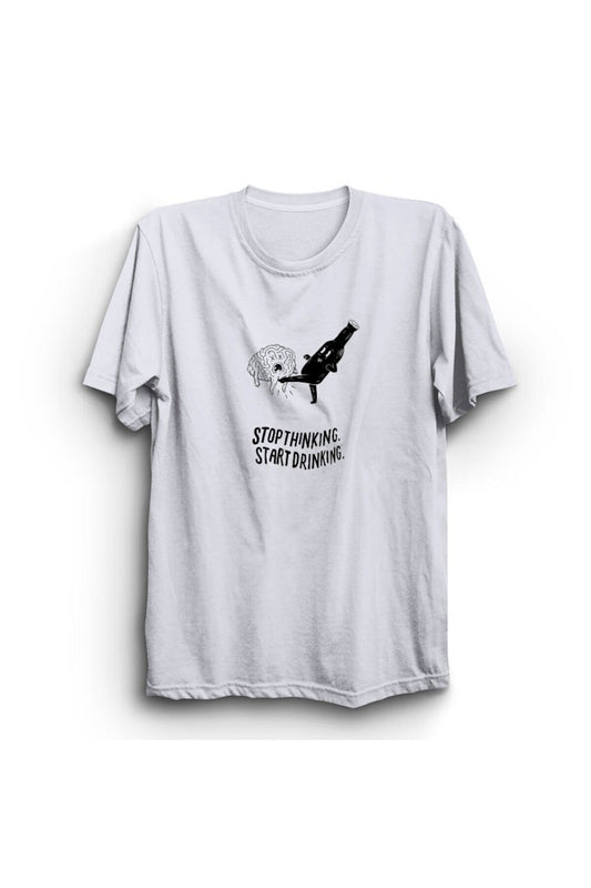 Unisex Beyaz Baskılı Tişört