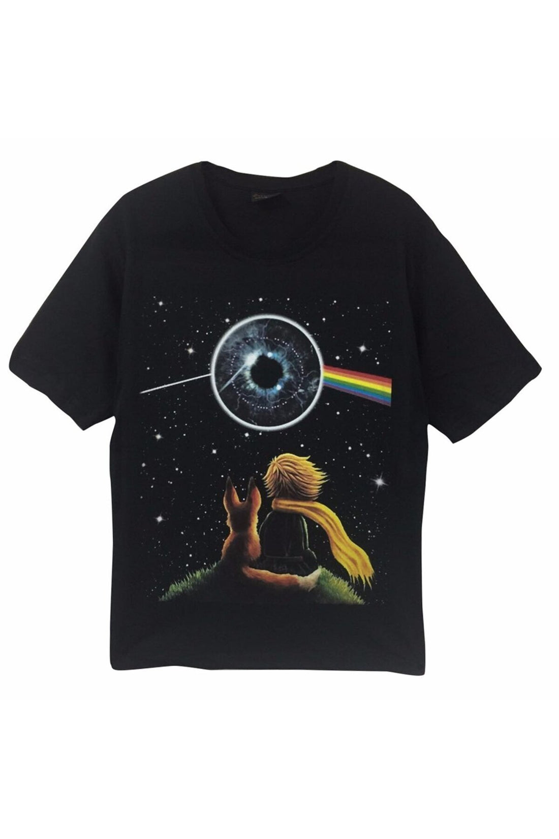 Pınk Floy Dark Side baskılı siyah tişört