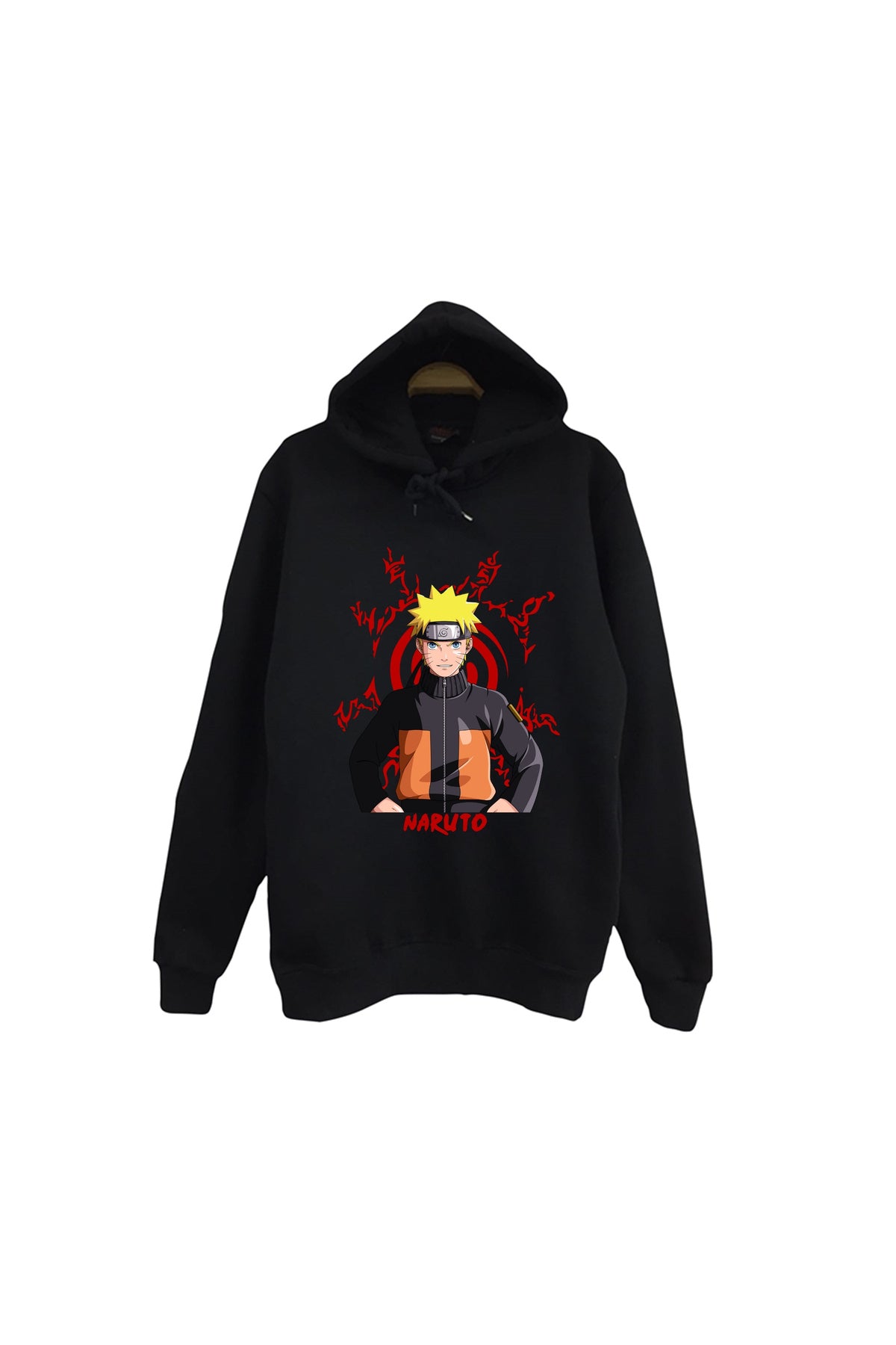 Naruto Itachi Uchiha Anime Baskılı Unisex %100 Pamuk Kapüşonlu Sweatshirt