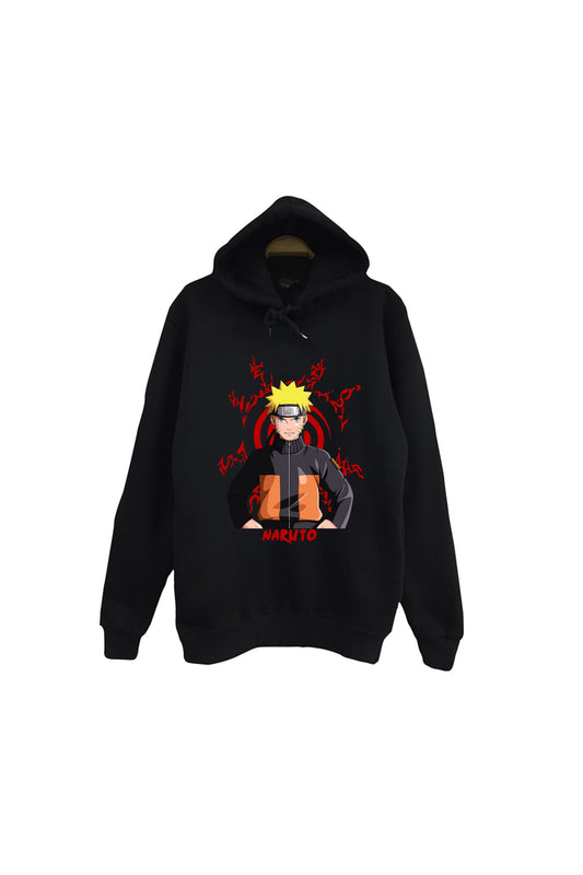 Naruto Itachi Uchiha Anime Baskılı Unisex %100 Pamuk Kapüşonlu Sweatshirt