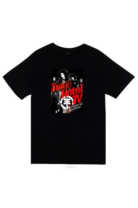 Tokio Hotel Baskılı Unisex Siyah %100 Pamuk T-shirt