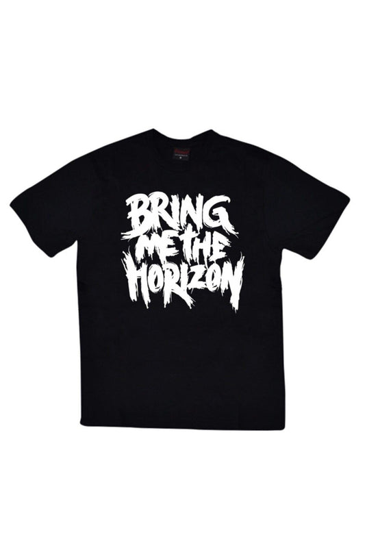 Unisex Siyah Bring Me The Horizon Baskılı T-shirt