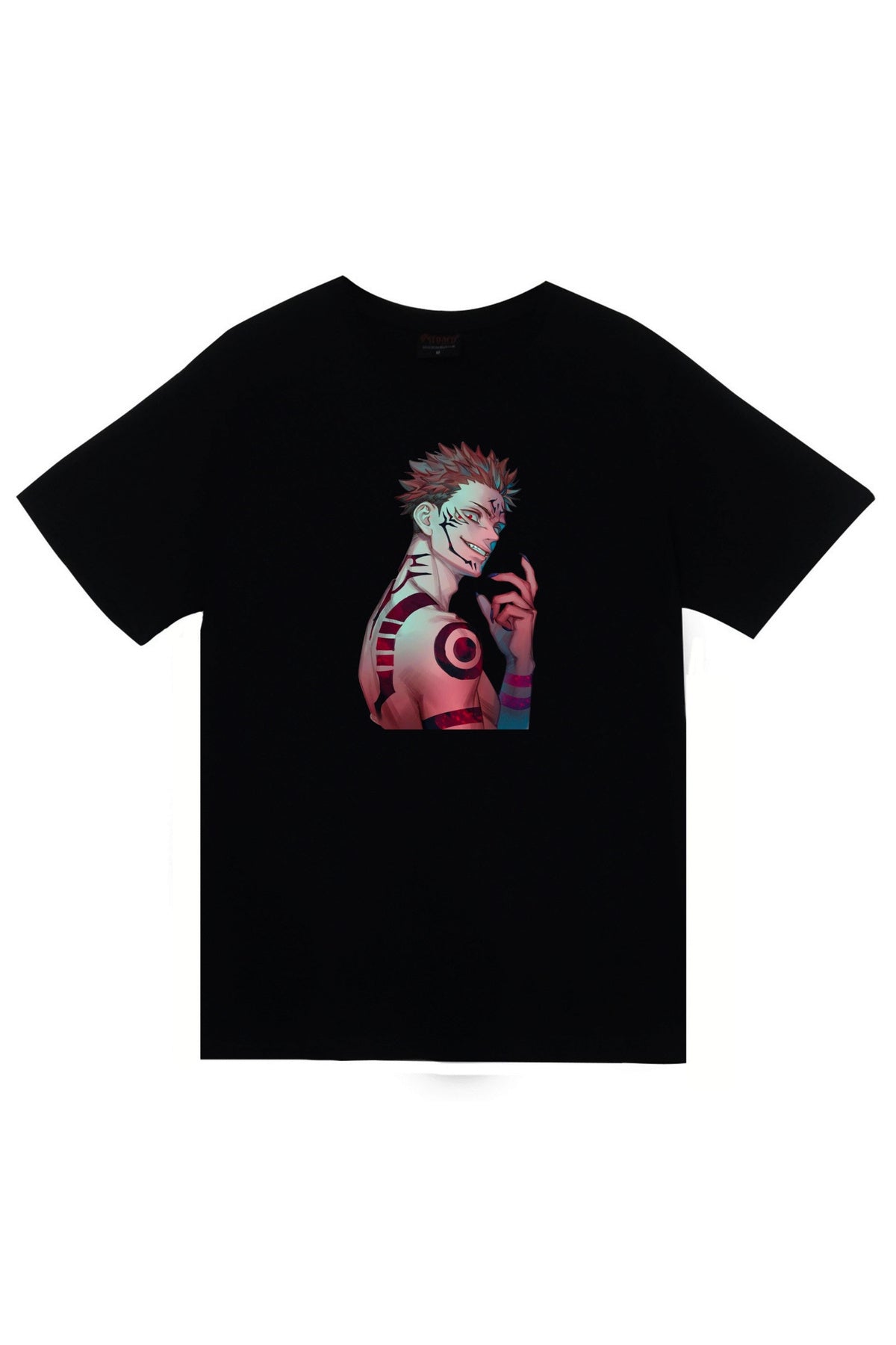 Jujutsu Kaisen Anime Baskılı Unisex %100 Pamuk Siyah T-shirt