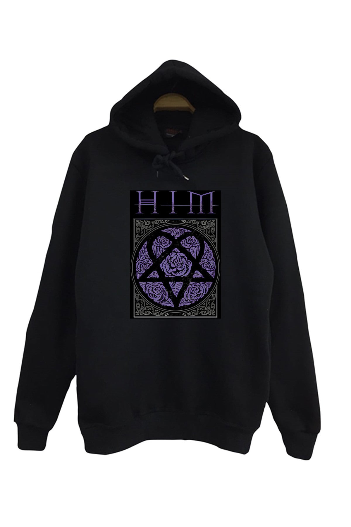Him Baskılı Unisex %100 Pamuk Siyah Sweatshirt