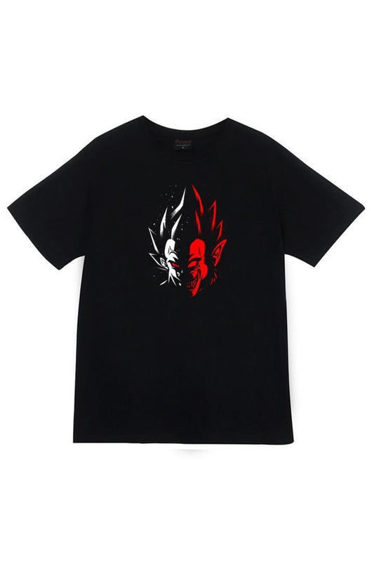 Dragonball Z Anime Baskılı Unisex %100 Pamuk Siyah T-shirt