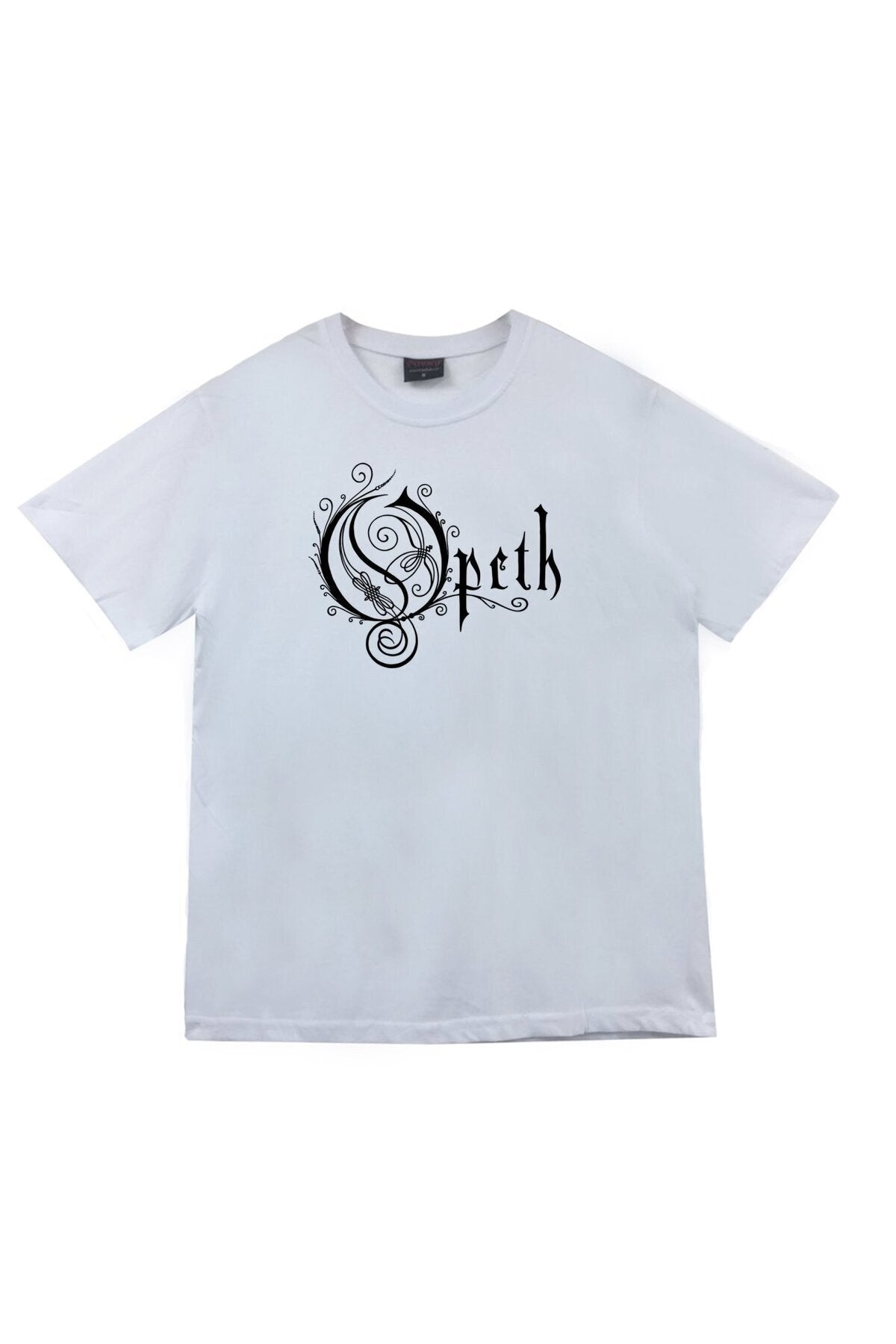 Opeth Müzik Grubu Baskılı Unisex %100 Pamuk Beyaz T-shirt