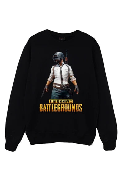 PUBG baskılı siyah sweatshirt
