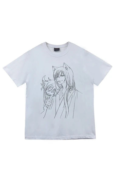fame-stoned  Unisex Beyaz Kamisama Baskılı T-shirt