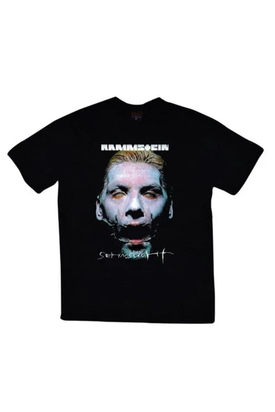 fame-stoned  Rammstein Baskılı Unisex %100 Pamuk Siyah T-shirt