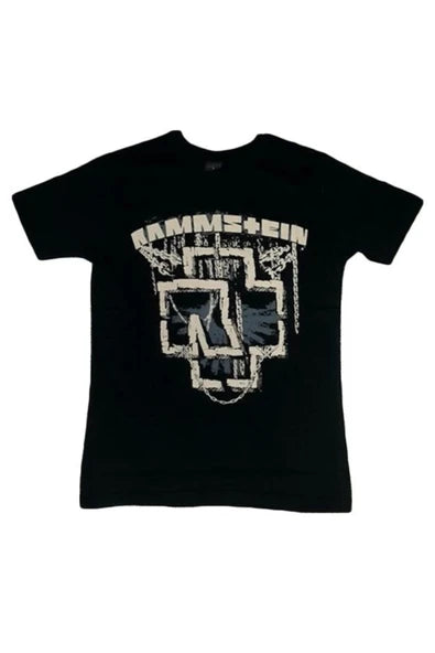 fame-stoned  Rammstein Baskılı Unisex %100 Pamuk Siyah T-shirt