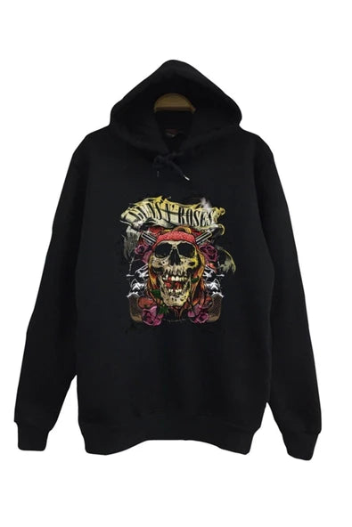 fame-stoned Guns N Roses Baskılı Kapüşonlu Sweatshirt