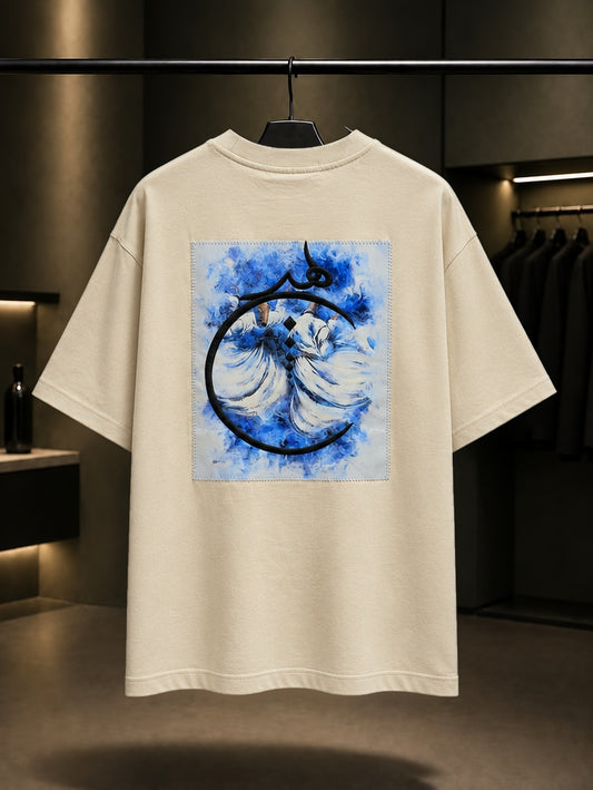 Semazen Oversize Tişört – Krem arka
