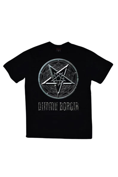 fame-stoned  Dimmu Borgir Baskılı Unisex %100 Pamuk Siyah T-shirt