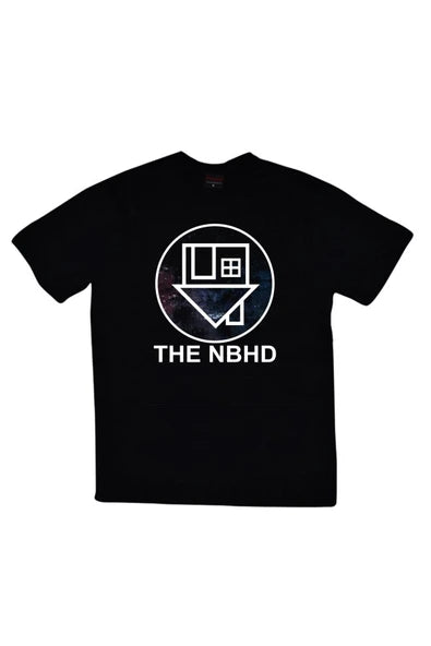 The Nbhd Daire logosu baskılı siyah tişört