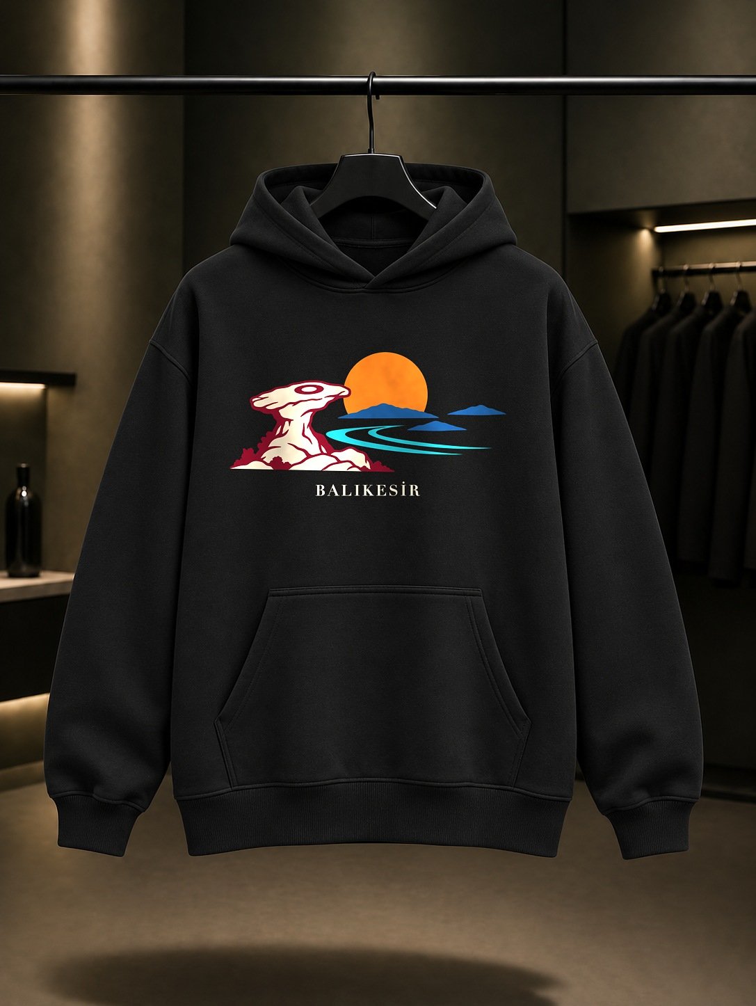 Balıkesir Şeytan Sofrası Kapüşonlu Sweatshirt – Siyah