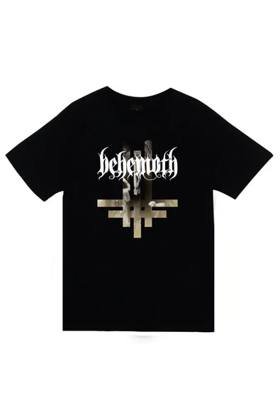 fame-stoned Behemoth Baskılı Unisex %100 Pamuk Siyah T-shirt