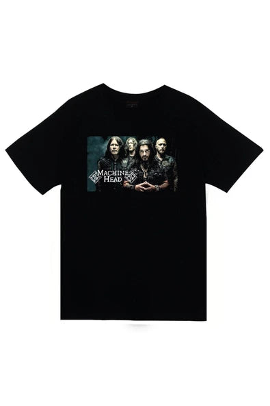 fame-stoned Machine Head Unisex %100 Pamuk Siyah T-shirt