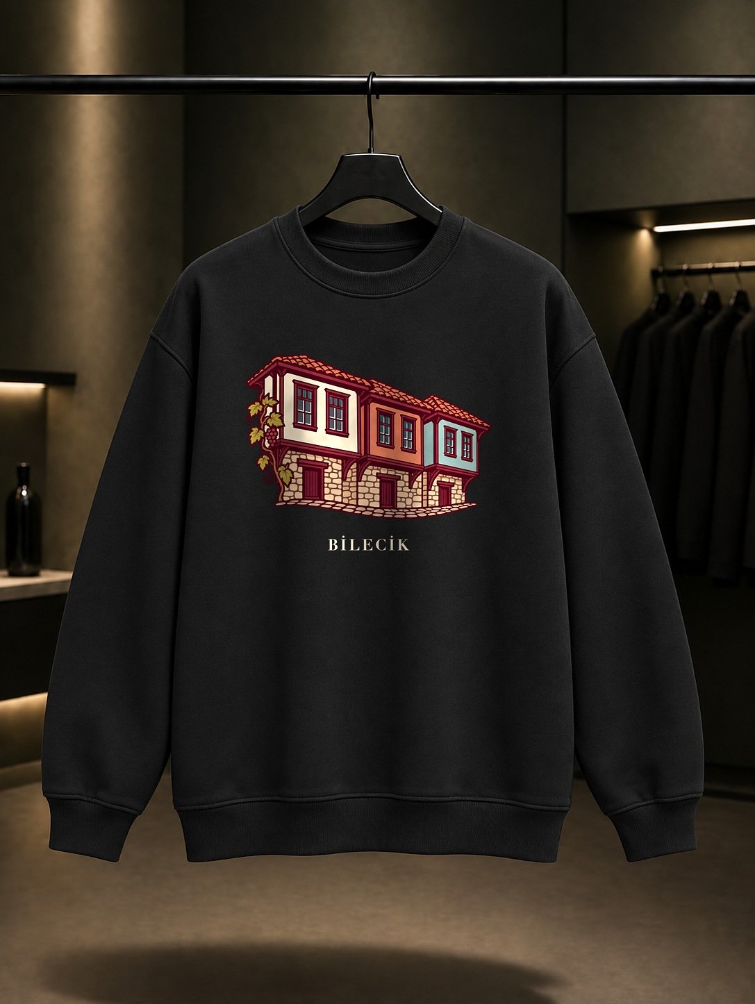 Bilecik Osmaneli Evleri Sweatshirt – Siyah