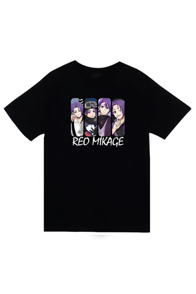 fame-stoned  Blue Lock, Reo Mikage Anime Baskılı Unisex %100 Pamuk Siyah T-shirt