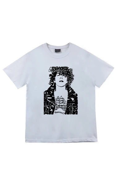 fame-stoned  Lp Laura Pergolizzi Baskılı Unisex %100 Pamuk Beyaz T-shirt