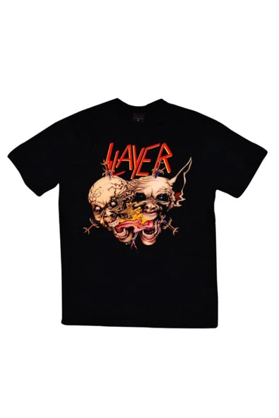 fame-stoned  Unisex Siyah Slayer Baskılı T-shirt