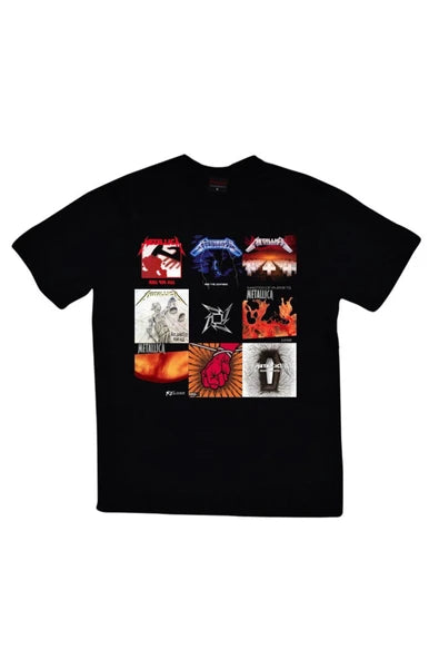 fame-stoned  Metallica Baskılı Unisex %100 Pamuk Siyah T-shirt