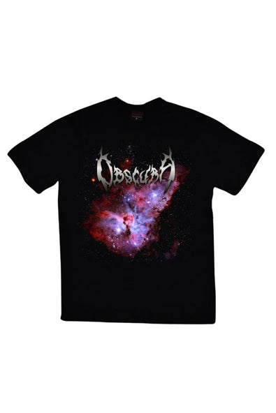 fame-stoned Obscura Baskılı Unisex %100 Pamuk Siyah T-shirt